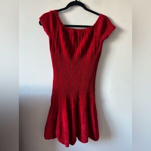 Ronny Kobo Red Ribbed Dress
